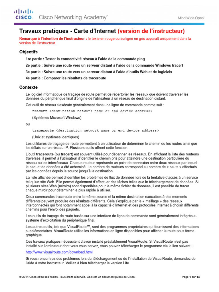 1.3.1.3 Lab - Mapping The Internet - ILM | PDF | l'Internet | Internet