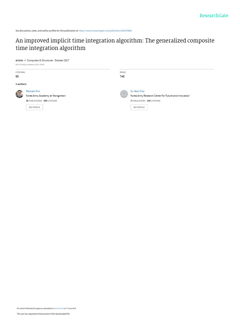 Improved Composite Time Integration Algorithm | PDF