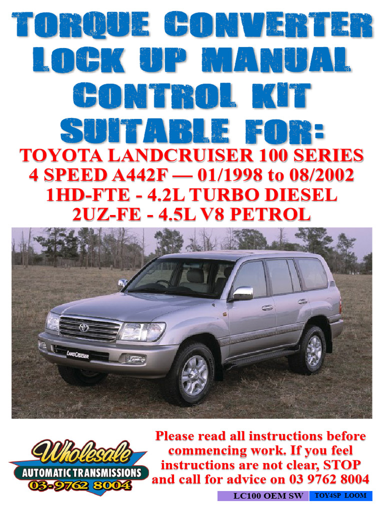 TOYOTA LAND CRUISER 100 SERIES OWNERS MANUAL PDF FREE DOWNLOAD visual data 3