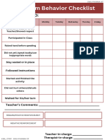 Classroom Behavior Checklist