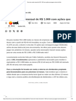 Como Ter Renda Mensal de R$ 1.000 Com Ações Que Pagam Acima Da Selic