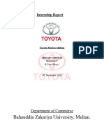 Ahmad Sarfraz Toyota Internship Report