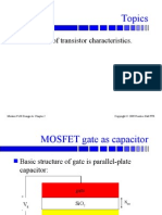 Topics: Derivation of Transistor Characteristics