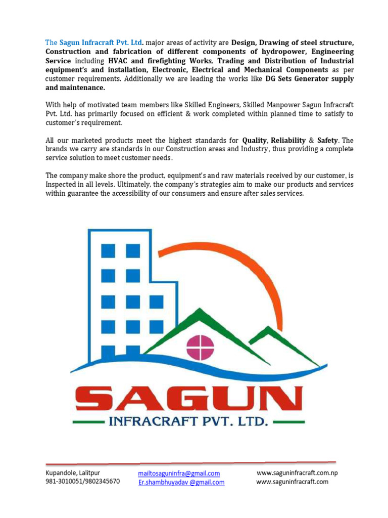 Sagun Infracraft: Construction & Engineering Services | PDF | Plumbing ...