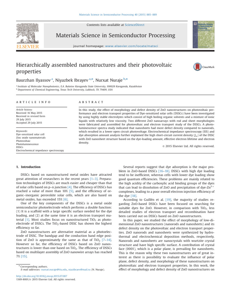 Materials Science in Semiconductor Processing PDF Zinc Oxide