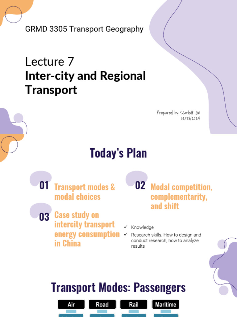 Inter-city Transport Modal Analysis | PDF | Transport | Rail Transport