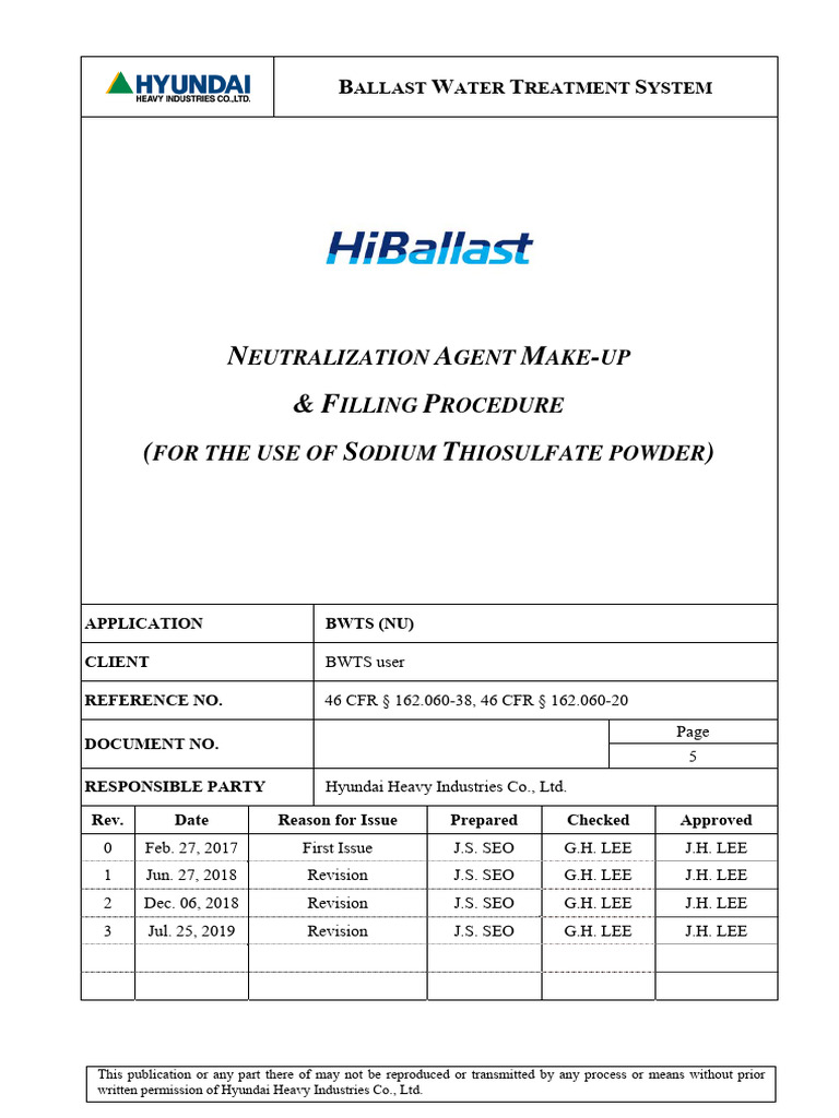 Neutralization Agent Make-Up and Filling Procedure - 20190725 ...
