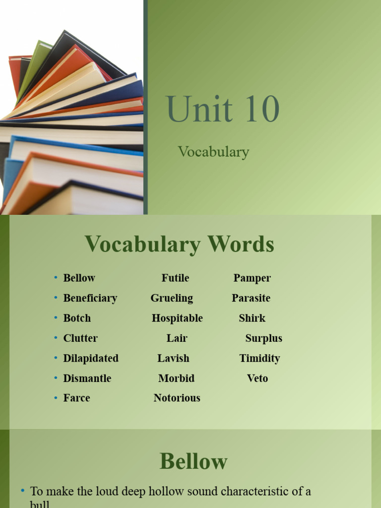 Grade 7 Vocabulary Unit 10 Guide | PDF