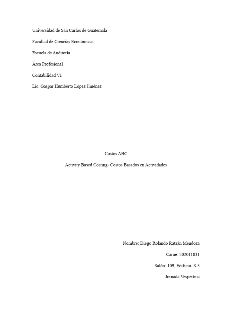 Costos Abc | PDF | Contabilidad | Business
