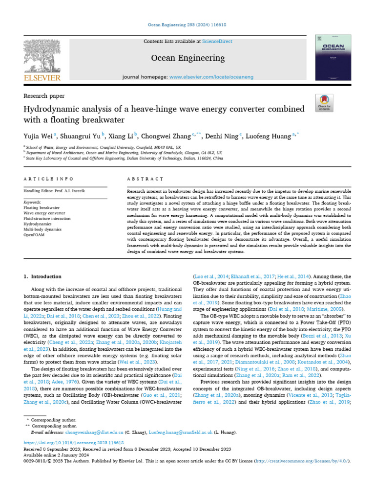 Hydrodynamic Analysis of Wave Energy Converter | PDF | Waves | Fluid ...
