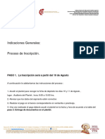 Indicaciones Generales:: PASO 1. La Inscripción Será A Partir Del 10 de Agosto