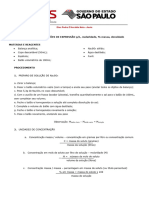 10 - Preparo de Soluções de Expressão GL, Molaridade, % Massa, Densidade