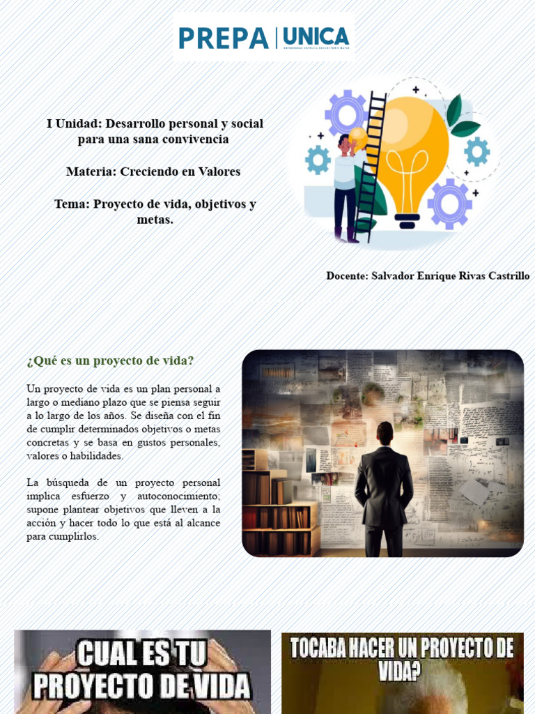 Proyecto de Vida: Objetivos y Metas | PDF | Conceptos psicologicos ...