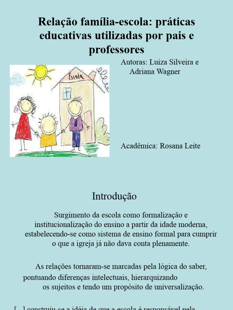 Práticas Educativas na Relação Família-Escola | PDF | Família | Escolas