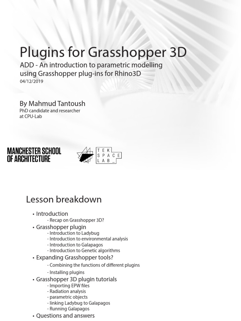 Grasshopper 3D Plugin Guide | PDF | Plug In (Computing) | 3 D Computer ...