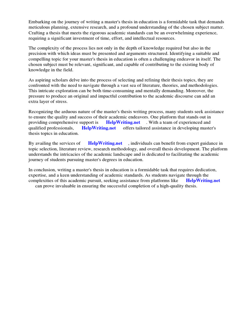 Masters Thesis Topics In English Language