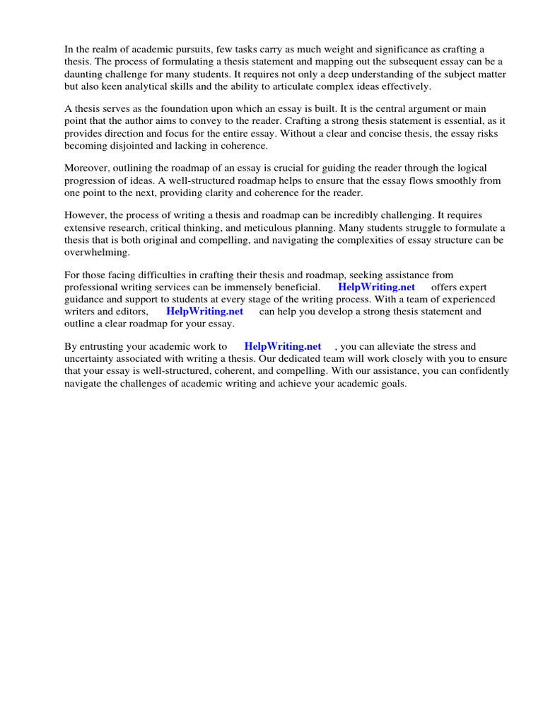 What is the thesis and roadmap in an essay pdf thesis essays