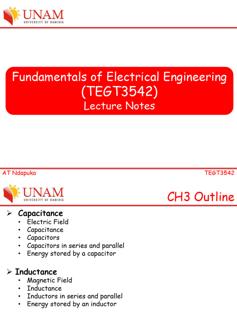 EGT3542 CH3 Capacitance Inductance | PDF | Inductance | Capacitor