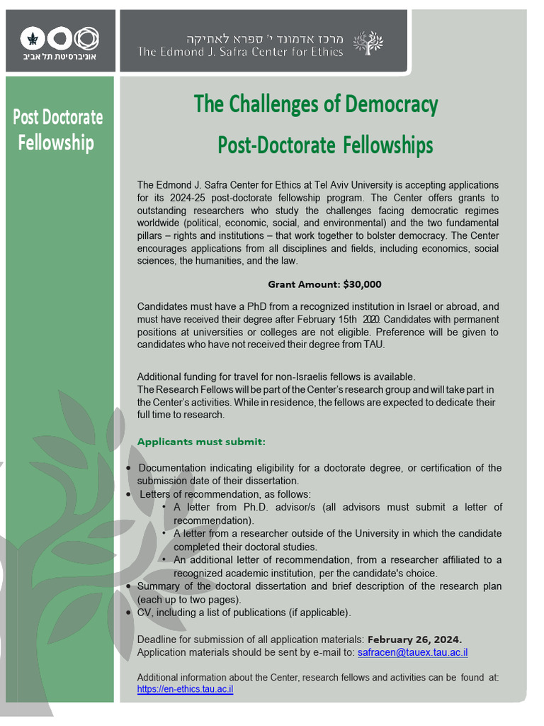 Call For Post-Doc 2024-25 | PDF