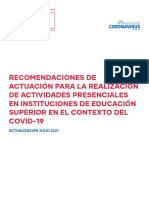 Recomendaciones de Actualizacion para Realizaciones Actividades Presenciales - Ies