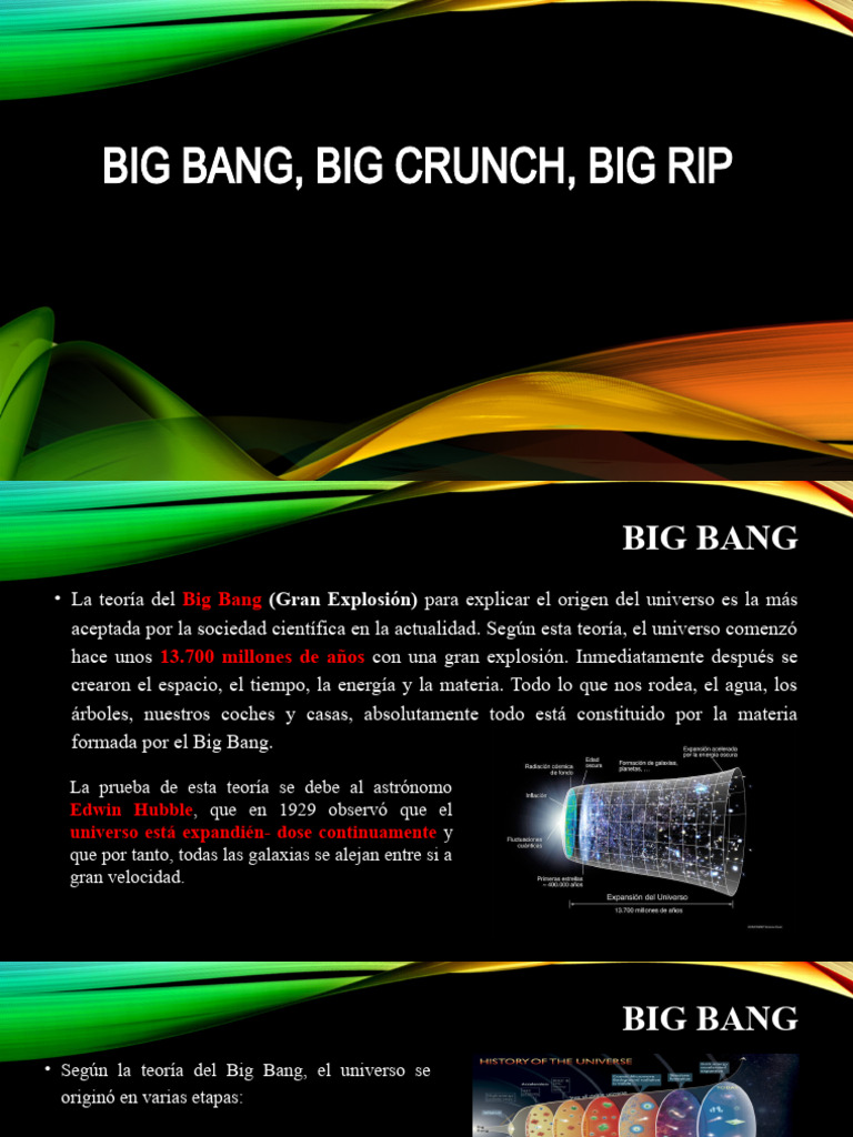 Big Bang, Big Crunch y Big Rip | PDF | Big Bang | Universo