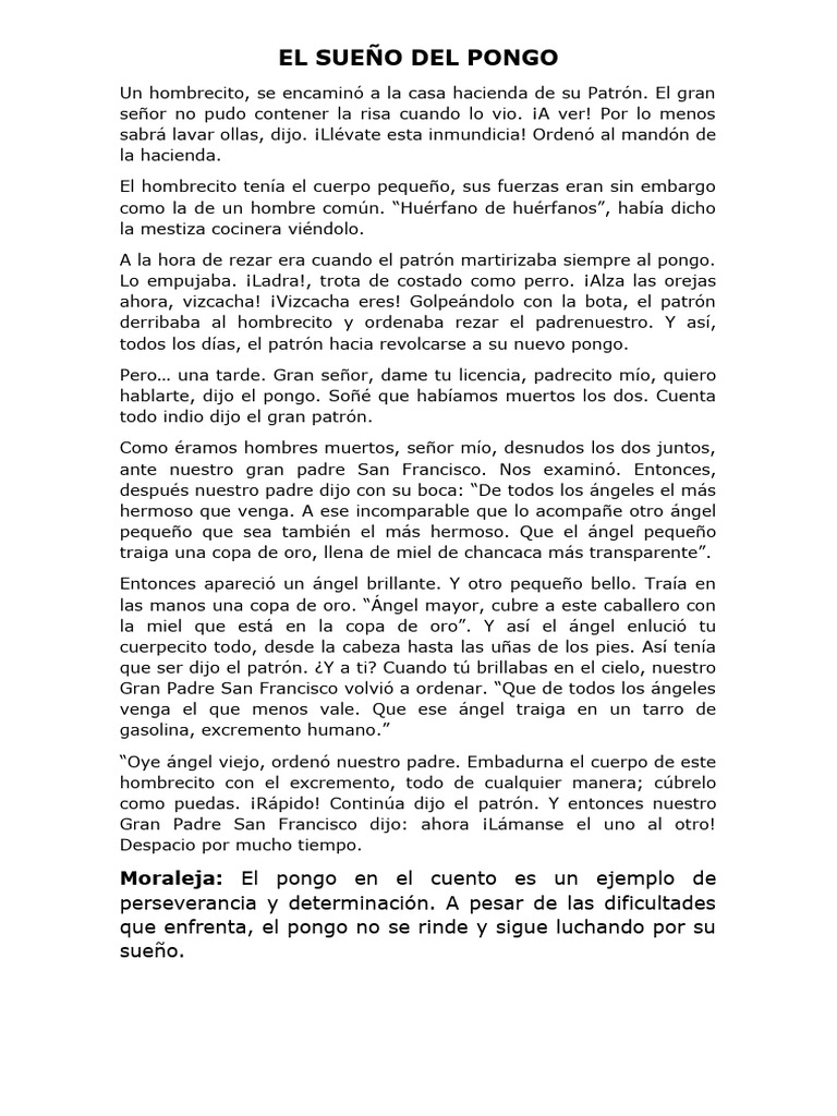 El Sueño Del Pongo | PDF | Religión y espiritualidad | Novela negra ...