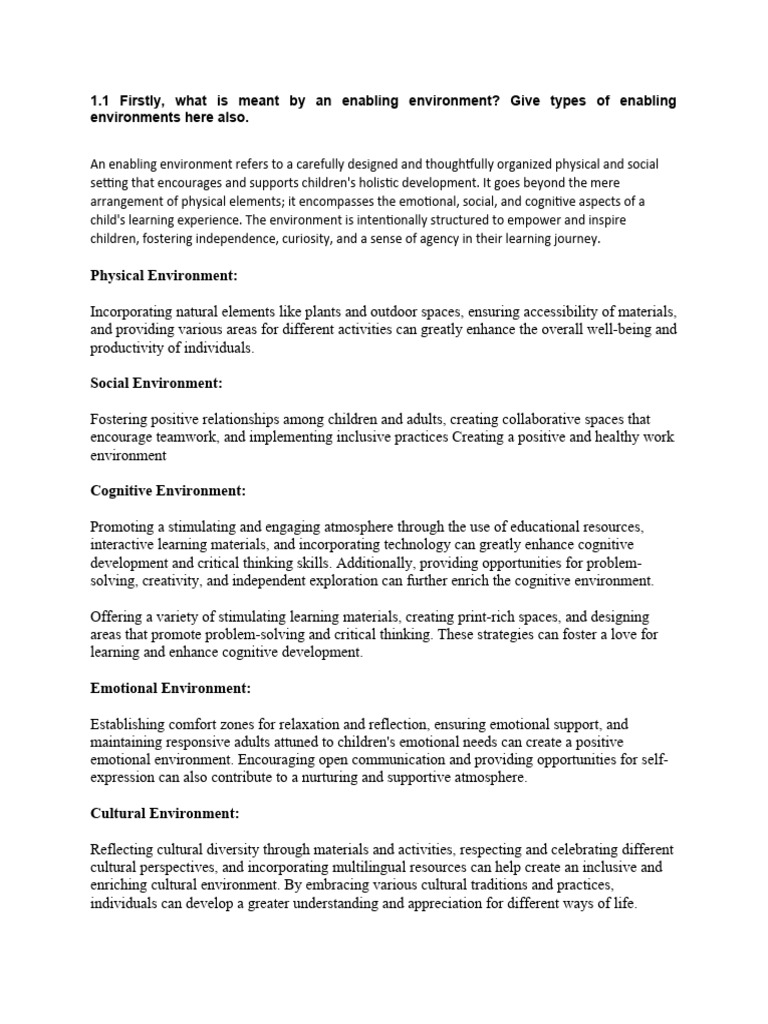 Enabling Environments for Kids | PDF | Learning | Reinforcement