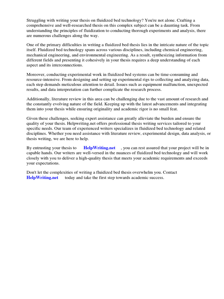 Fluidized Bed Thesis PDF