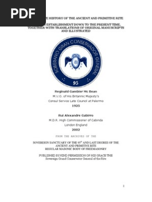Mcbean Official History Of The Ancient And Primitive Rite Pdf