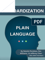 Plain Language Standardization Report