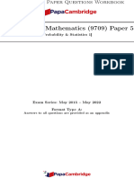 Maths 9709 Paper 5 Format 1 - Probability