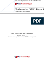 Maths 9709 Paper 5 Format 1 - Representation of Data