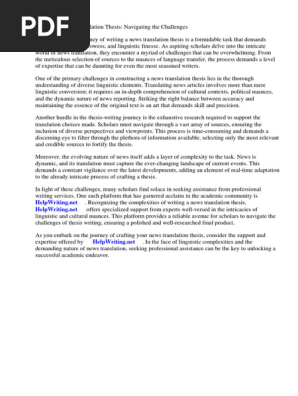 News Translation Thesis