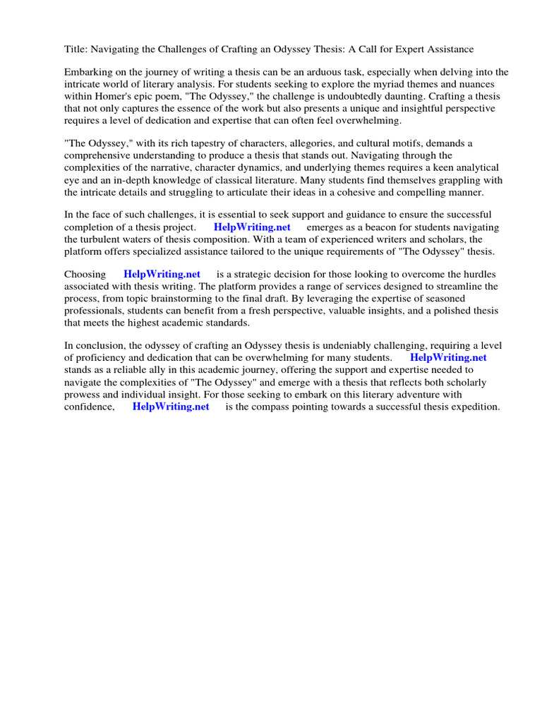 Odyssey Thesis Ideas Pdf Odyssey Penelope