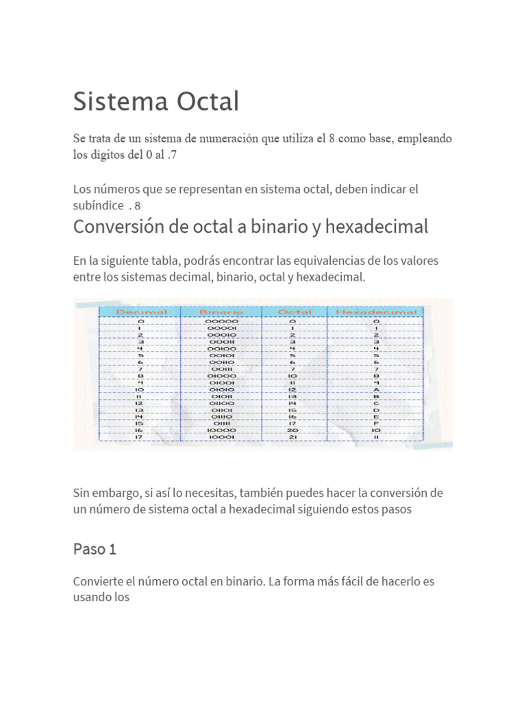 Sistema Octal | PDF