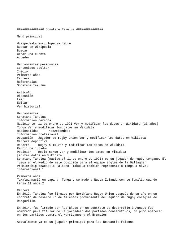 Sonatane Takulua PDF Wikipedia Sindicato de rugby
