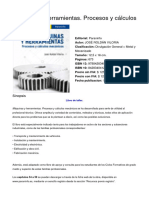 Máquinas y Herramientas. Procesos y Cálculos Mecánicos: Sinopsis