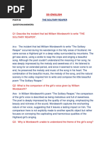 Xii English Poem6 The Solitary Reaper Qa