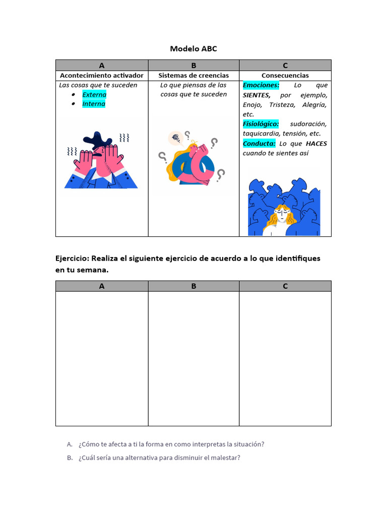 Modelo ABC en Conducta Infantil | PDF | Relaciones personales, crianza ...