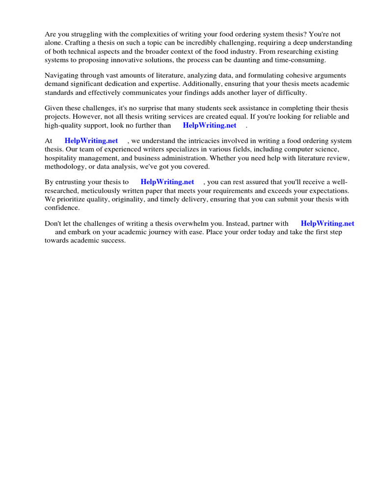 Food Ordering System Thesis PDF Software Http Cookie