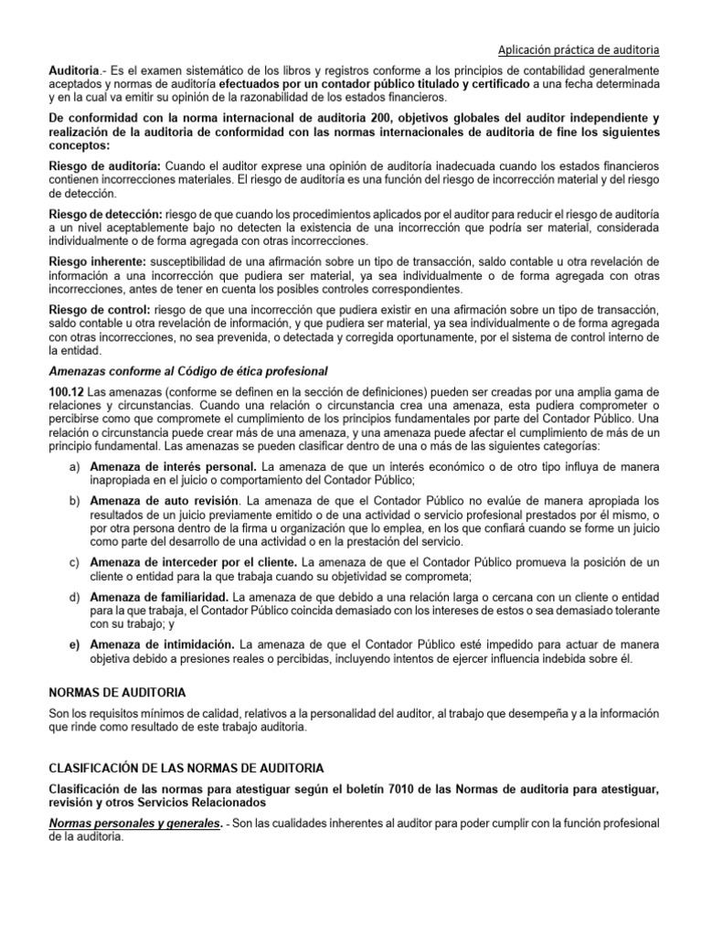 Auditoría: Riesgos y Normas Esenciales | PDF | Auditoría | Contralor