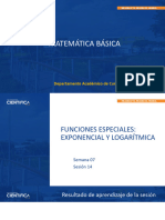 Matemática Básica - Sem-07 - Sesión-14 - 2023-2 - Funciones Especiales - Exponencial y Logarítmica