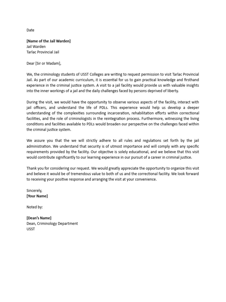 Request for Jail Visit Permission | PDF