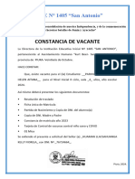 Constancia de Vacante 2024