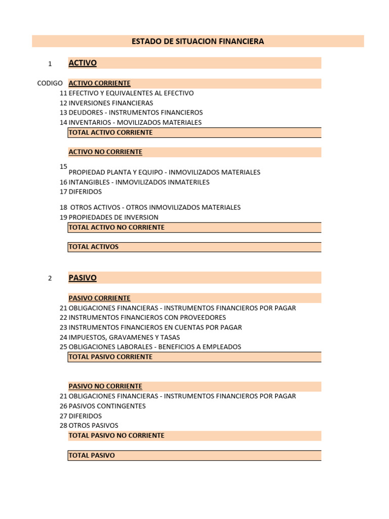Estado de Situacion Financiera | PDF | Negocios | Finanzas y dinero
