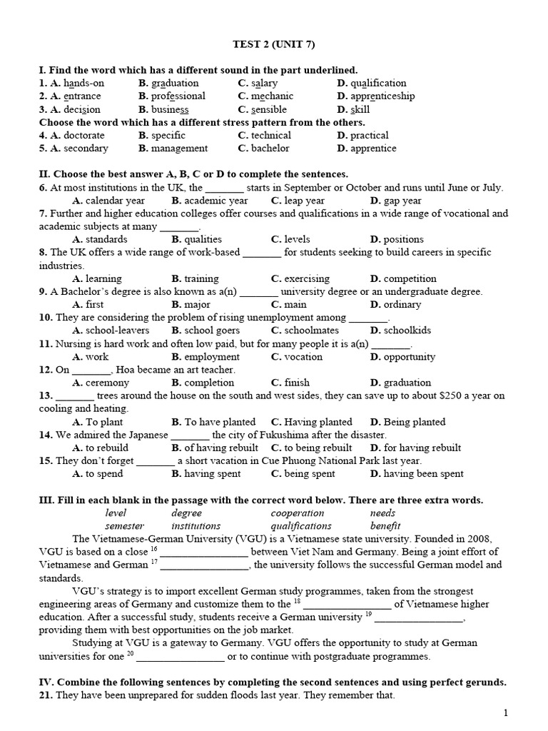 B i t p global l p 11 unit 7 test 2 pdf