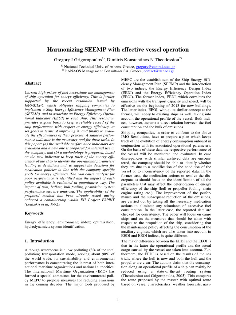 Enhancing Ship Energy Efficiency Management | PDF | Ships | Propeller