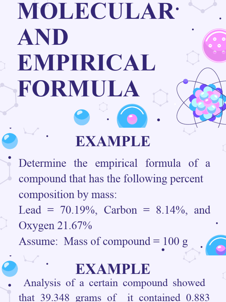 Empirical and Molecular Formula Guide | PDF | Chemistry | Chemical ...