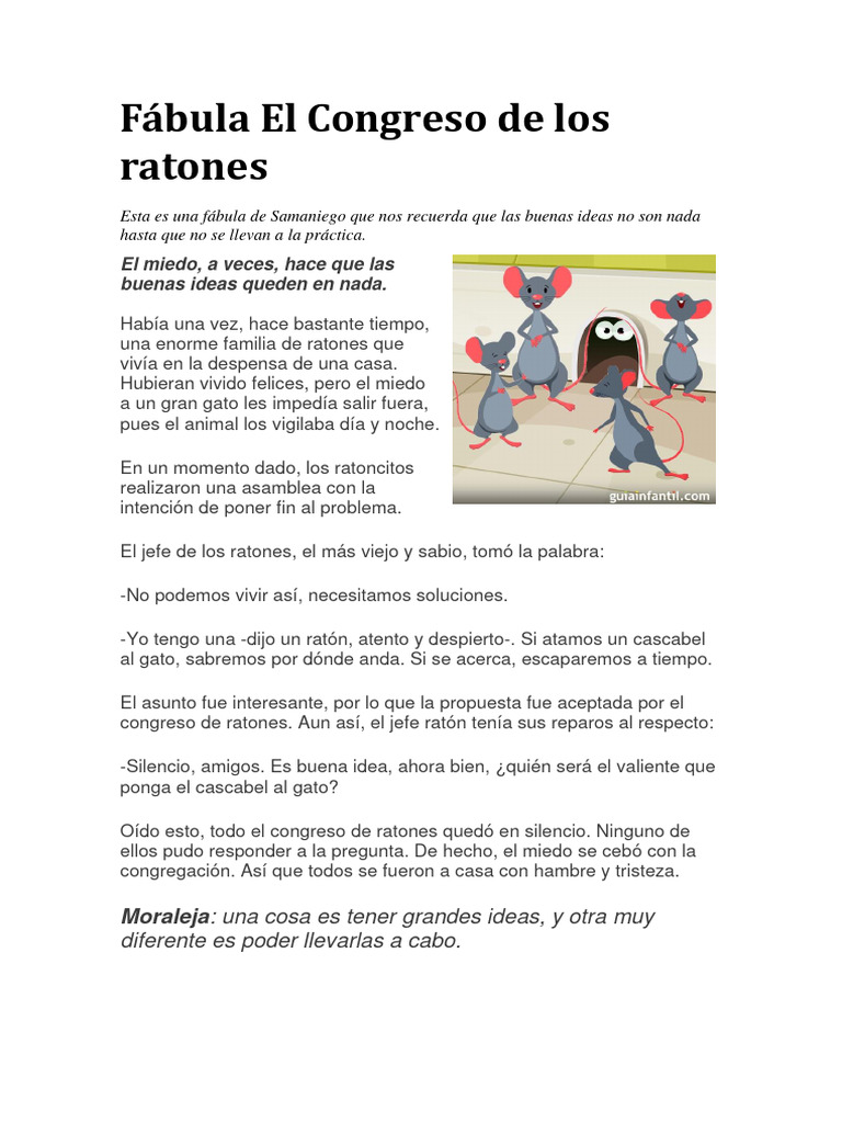 Fábula El Congreso de Los Ratones | PDF