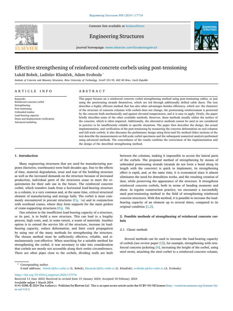 Strengthening Concrete Corbels with Post-Tensioning | PDF | Prestressed ...